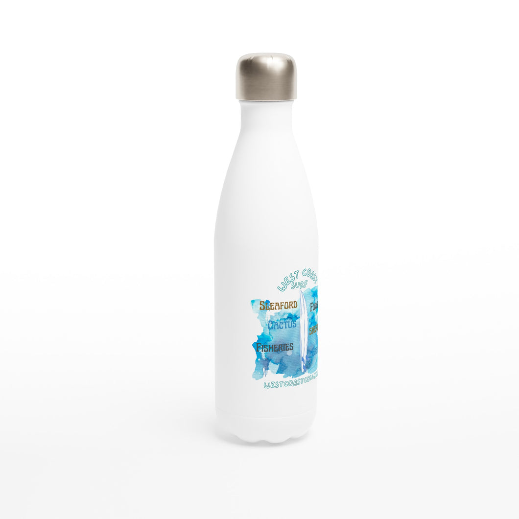 Surf Spots White 17oz Stainless Steel Water Bottle