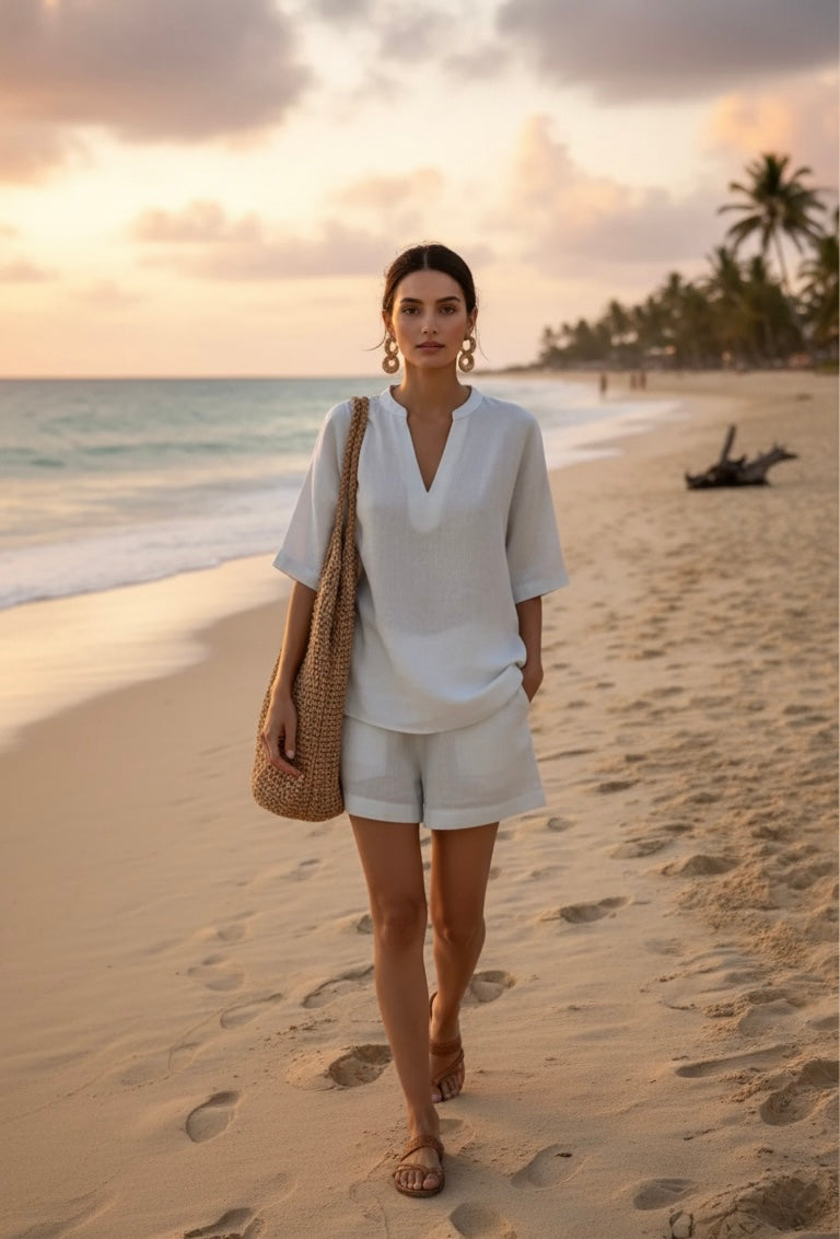 Linen top & Shorts set