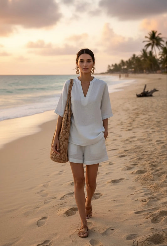 Linen top & Shorts set
